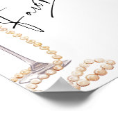 Modern Script begunstigt parels en Prosecco douche Poster (Hoek)