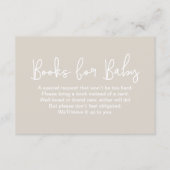 Modern Script Beige Baby shower Book Request Informatiekaartje (Voorkant)