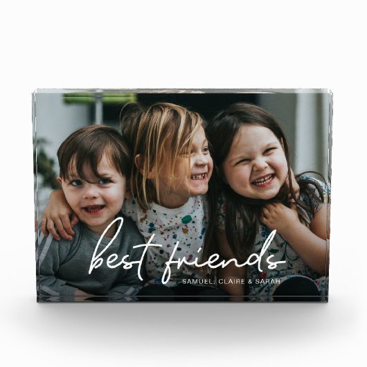 Modern script Best Friends Personalized Friendship Fotoblokken (Voorkant)