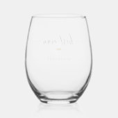 Modern Script Best Man Gold Bow Stropdas Naam Brui Wijnglas Zonder Voet (Achterkant)