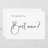 Modern Script Best Man Proposal Invitation (Voorkant / Achterkant)