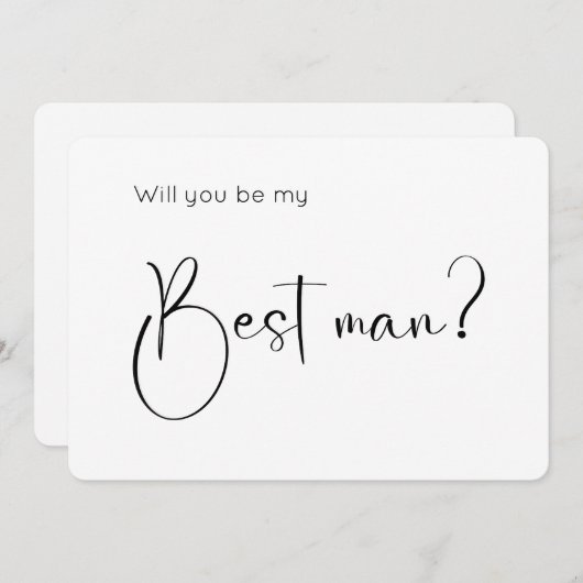 Modern Script Best Man Proposal Invitation (Voorkant / Achterkant)