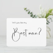 Modern Script Best Man Proposal Invitation (Staand voorkant)