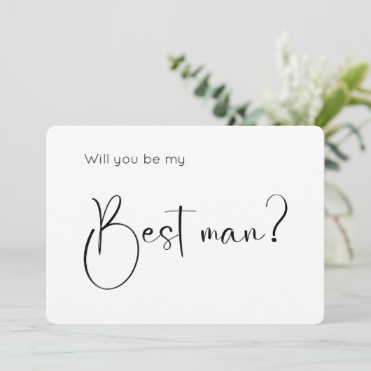Modern Script Best Man Proposal Invitation (Staand voorkant)