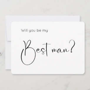 Modern Script Best Man Proposal Invitation