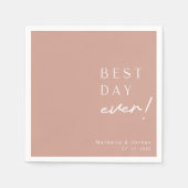 Modern Script Beste dag ooit Terracotta bruiloft Servet (Voorkant)