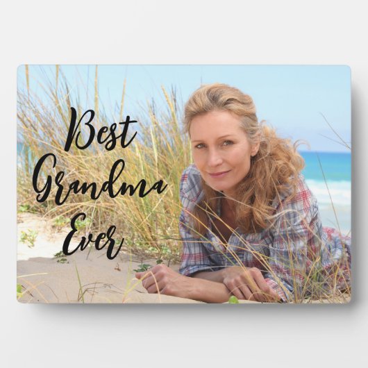 Modern Script Beste oma ooit foto Fotoplaat (voorkant)