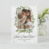 Modern script Beste pa Ever Leaf Vaderdag Kaart (Staand voorkant)