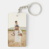 Modern Script Beste Papa Ooit 4 Foto's Collage Sleutelhanger (achterkant)