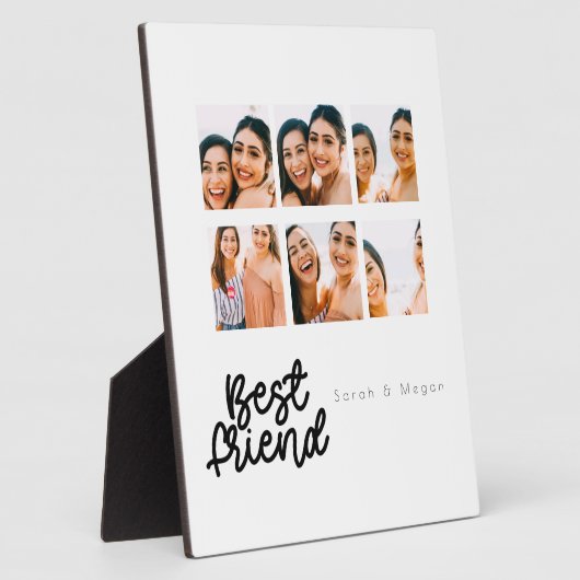 Modern script beste vriend foto collage fotoplaat (Zijkant)