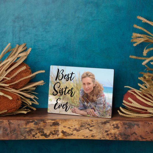 Modern Script Beste zuster ooit foto Fotoplaat (Zijkant)