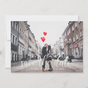 Modern script bewaart de datum-foto-bruiloft save the date