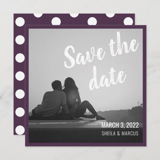 Modern script bewaart de datum waarop de bruiloft  (Voorkant / Achterkant)