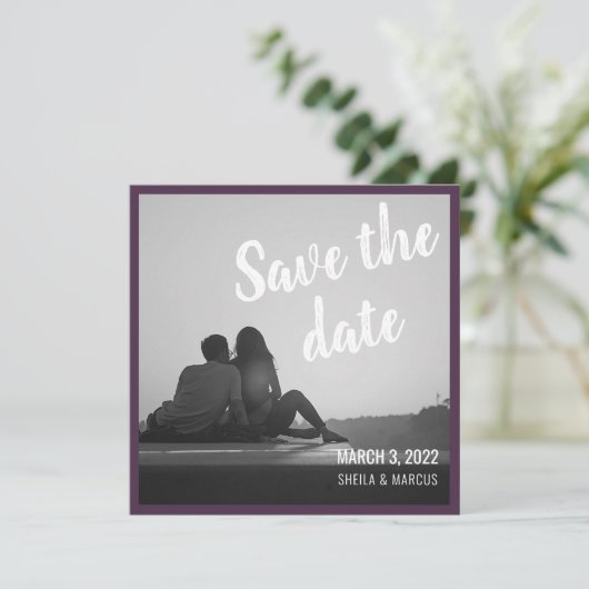 Modern script bewaart de datum waarop de bruiloft  (Staand voorkant)