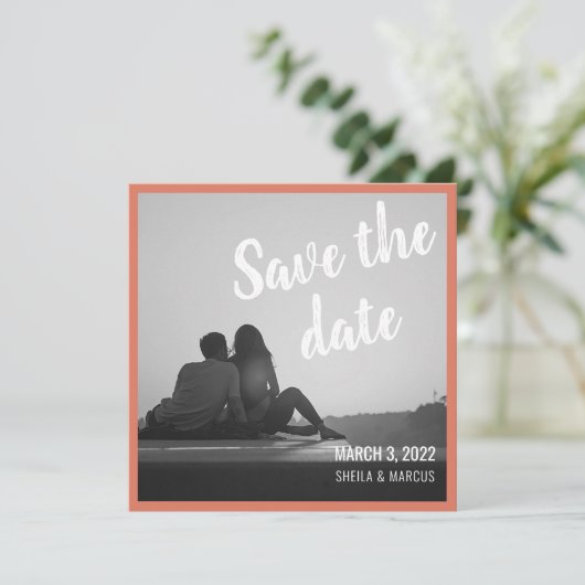 Modern script bewaart de datum waarop de bruiloft (Staand voorkant)