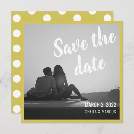 Modern script bewaart de datum waarop de bruiloft  (Voorkant / Achterkant)