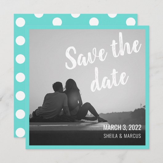 Modern script bewaart de datum waarop de bruiloft (Voorkant / Achterkant)