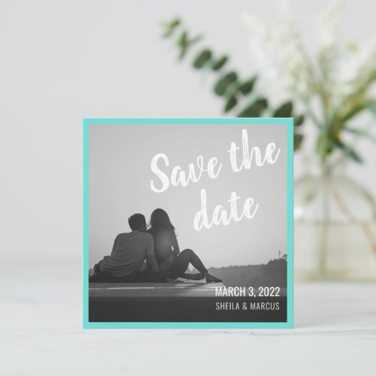 Modern script bewaart de datum waarop de bruiloft (Staand voorkant)