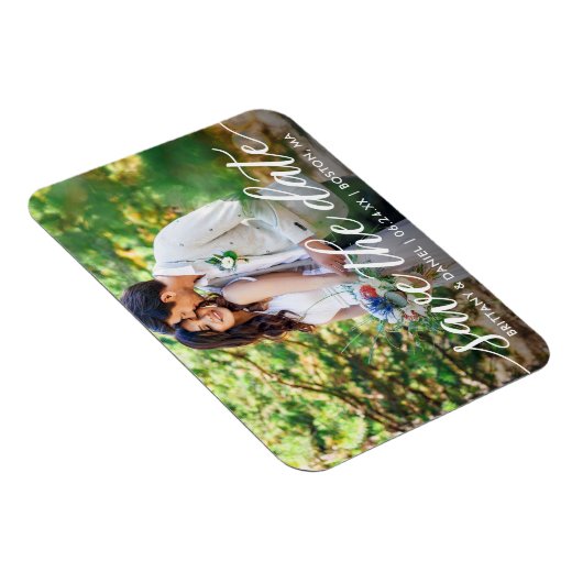 Modern script bewaart de Datumkoppeling foto W Magneet (Rechterzijde)