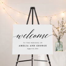 Modern Script Bewerkbare Kleur Welkom Bord