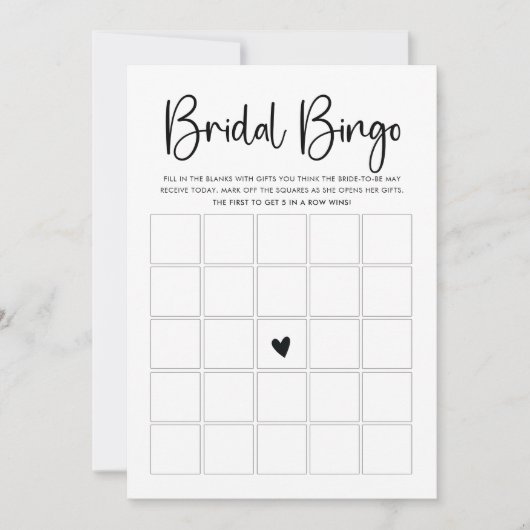 Modern Script Bingo Game Kaart (Voorkant)