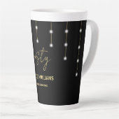 Modern Script Black And Gold Party Latte Mok (Rechterhoek)