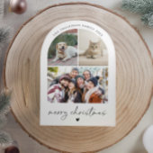 Modern Script Black and White Arch Christmas Feestdagenkaart