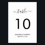 Modern Script Black and White Wedding Kaart<br><div class="desc">Elegant zwarte en witte het aantalkaart van de trouwlijst met een modern manuscriptdoopvont. Overeenkomende objecten beschikbaar.</div>