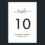 Modern Script Black and White Wedding Kaart<br><div class="desc">Elegant zwarte en witte het aantalkaart van de trouwlijst met een modern manuscriptdoopvont. Overeenkomende objecten beschikbaar.</div>