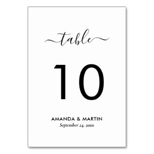 Modern Script Black and White Wedding Kaart