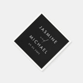 Modern Script Black and White Wedding Servet (Hoek)