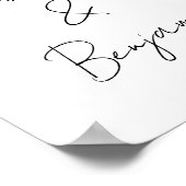 Modern Script Black and White Wedding Welcome Sign Poster (Hoek)