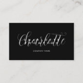 Modern Script Black Business Card Template Visitekaartje (Voorkant)