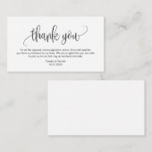 Modern script, Black font, Wedding Hartelijk dank Informatiekaartje (Voorkant / Achterkant)