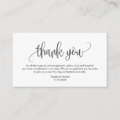 Modern script, Black font, Wedding Hartelijk dank Informatiekaartje (Voorkant)