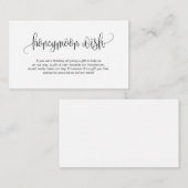 Modern script, Black font, Wedding Honeymoon Wish Informatiekaartje (Voorkant / Achterkant)