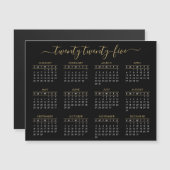 Modern Script Black Gold 2023 Calendar Magnet (Voorkant / Achterkant)