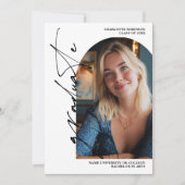  Modern Script black graduate photo graduation Kaart (Voorkant)