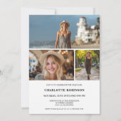  Modern Script black graduate photo graduation Kaart (Achterkant)