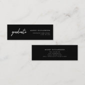 Modern Script Black Graduation Name Card Insert Mini Visitekaartje (Voorkant / Achterkant)