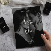 Modern Script Black Redactioneel Foto Bewaar de Da Save The Date