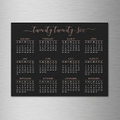 Modern Script Black Roos Gold 2022 Calendar Magnet