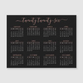 Modern Script Black Roos Gold 2022 Calendar Magnet (Voorkant)