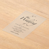 Modern Script Black & White Wedding Acryl Uitnodigingen (Laagn)