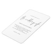 Modern Script Black White Wedding Invite Magnet Magneet (Linkerzijde)