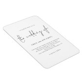 Modern Script Black White Wedding Invite Magnet Magneet (Rechterzijde)