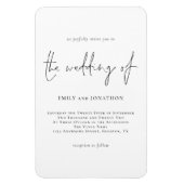Modern Script Black White Wedding Invite Magnet Magneet (Verticaal)