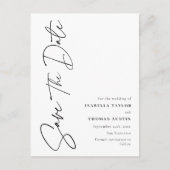 Modern Script Black White Wedding Save the Date Aankondigingskaart (Voorkant)