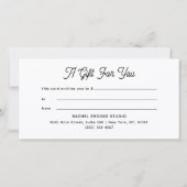 Modern Script Blauw Cadeaubon (Achterkant)