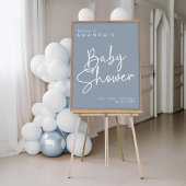 Modern Script Blauw Oh Baby Eenvoudig Welkom Poste Poster